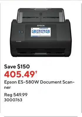 Staples Epson es-580w document scanner offer