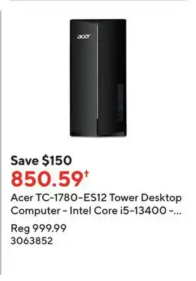 Staples Acer tc-1780-es12 tower desktop computer - intel core i5-13400 - 1tb ssd - 16gb ram - windows 11 offer