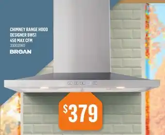 Canac Chimney range hood designer bws1 450 max cfm offer