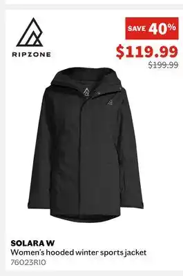 Sports Experts Ripzone solara w women's hooded winter sports jacket offer