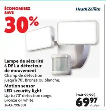 Home Hardware Motion sensor led security light offer