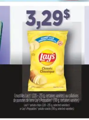 L'Intermarché Croustilles lay's (220 – 235 g, certaines variétés) ou collations de pommes de terre lay's poppables (130 g, certaines variét offer