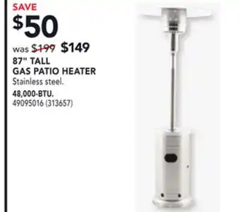 RONA 87 tall gas patio heater 48,000-btu offer