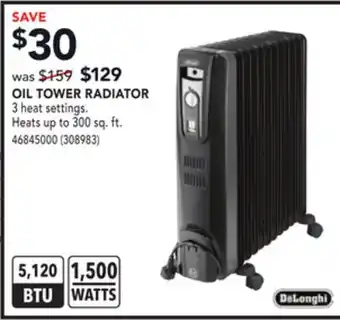 Réno Dépôt Delonghi oil tower radiator offer