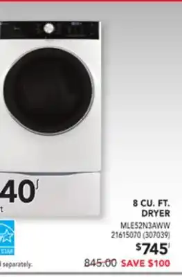 Réno Dépôt Midea 8 cu. ft. dryer offer