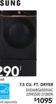 Réno Dépôt Samsung 7.5 cu. ft. dryer offer