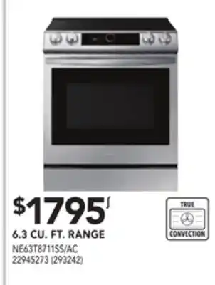 Réno Dépôt Samsung 6.3 cu. ft. range offer