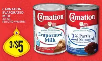 Food Basics CARNATION EVAPORATED MILK 354ML SELECTED VARIETIES offer