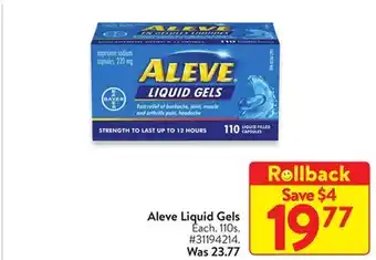 Walmart Aleve liquid gels offer