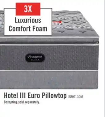The Brick Beautyrest black hotel iii euro pillowtop queen mattress offer