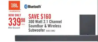 The Brick Jbl 2.1-channel deep bass soundbar with wireless subwoofer offer