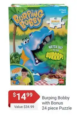 Samko & Miko Toy Warehouse Burping bobby with bonus 24 piece puzzle offer