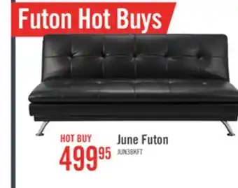 The Brick June leather-look fabric futon - black offer