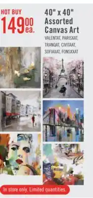 The Brick 40 x 40 assorted canvas art offer