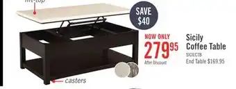 The Brick Sicily coffee table with lift-top and casters beige offer