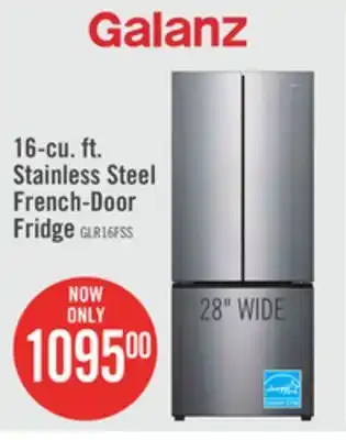 The Brick Galanz 16 cu. ft. french-door refrigerator - glr16fs2m08 offer