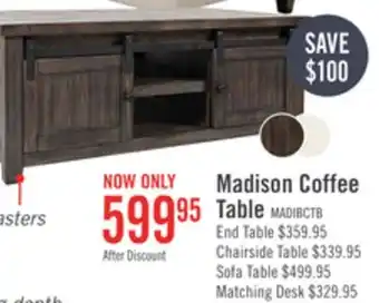 The Brick Madison barn door coffee table brown offer