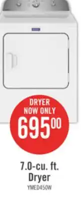 The Brick Maytag 7 cu. ft. electric dryer with wrinkle prevent - ymed4500mw offer