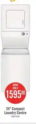 The Brick Whirlpool 1.8 cu. ft electric stacked laundry with impeller and soft-close glass lid center controls offer