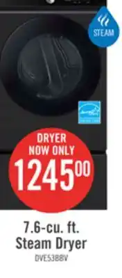 The Brick Samsung bespoke 7.6 cu. ft. electric dryer with super speed - dve53bb8700vac offer