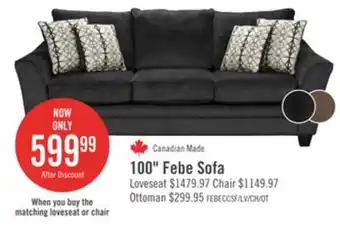The Brick Febe chenille sofa - charcoal offer