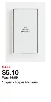 H&M 15-pack paper napkins offer