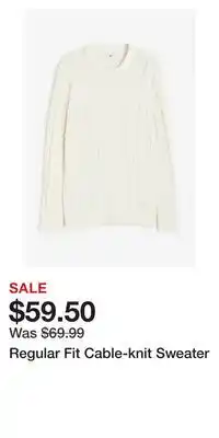 H&M Regular fit cable-knit sweater offer