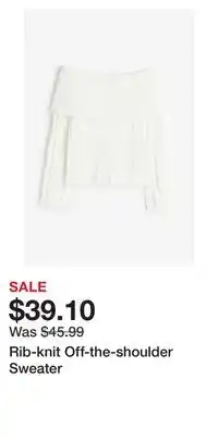 H&M Rib-knit off-the-shoulder sweater offer