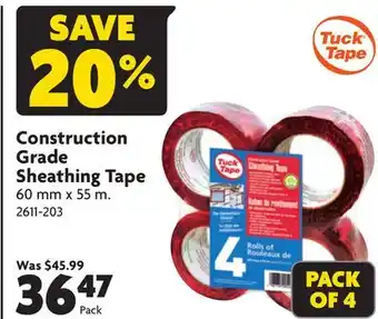 Home Hardware Construction grade sheathing tape offer