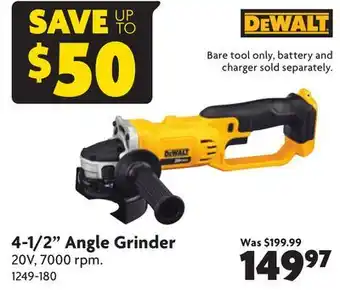Home Hardware 4-1/2 angle grinder offer