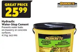 Home Hardware Hydraulic water-stop cement offer