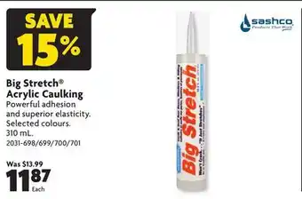Home Hardware Big stretch acrylic caulking offer