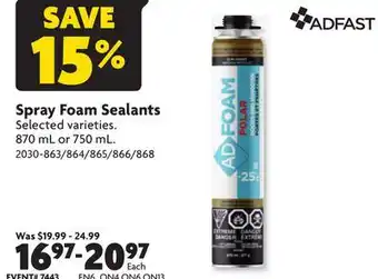 Home Hardware Spray foam sealants offer