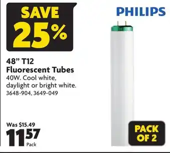 Home Hardware 48 t12 fluorescent tubes offer