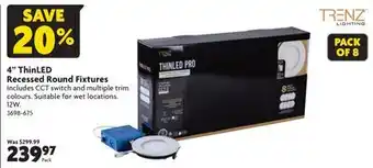 Home Hardware 4 thinled recessed round fixtures offer