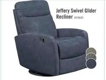 The Brick Jeffery velvet swivel glider recliner - indigo offer