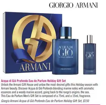 Shoppers Drug Mart Acqua di giò profondo eau de parfum holiday gift set offer