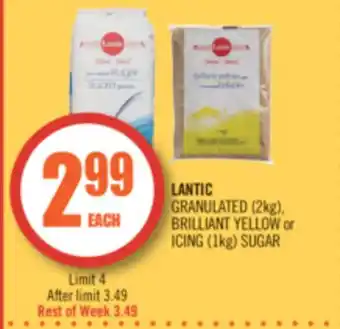 Shoppers Drug Mart Lantic granulated (2kg), brilliant yellow or icing (1kg) sugar offer