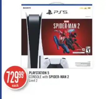 Shoppers Drug Mart Playstation 5 console with spider-man 2 offer