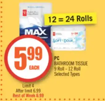 Shoppers Drug Mart Pc bathroom tissue offer