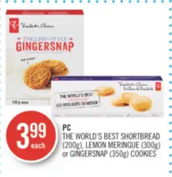 Shoppers Drug Mart Pc the world's best shortbread (200g), lemon meringue (300g) or gingersnap (350g) cookies offer
