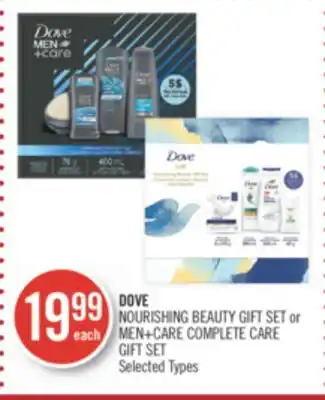 Shoppers Drug Mart Dove nourishing beauty gift set or men+care complete care gift set offer
