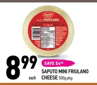 Coppa's Fresh Market Saputo mini friulano cheese offer