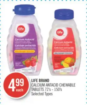 Shoppers Drug Mart Life brand calcium antacid chewable tablets offer