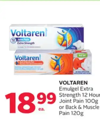 Rexall Voltaren emulgel extra strength 12 hour joint pain 100g or back & muscle pain 120g offer