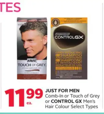 Rexall Just for men comb-in or touch of grey or control gx men's hair colour offer