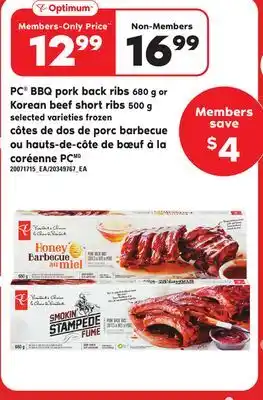 Independent City Market Pc bbq pork back ribs 680 g or korean beef short ribs 500 g offer