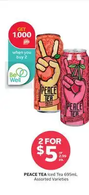 Rexall Peace tea iced tea offer