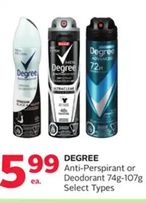 Rexall Degree anti-perspirant or deodorant offer