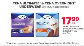 Rexall Tena underwear, briefs, pads or guards offer